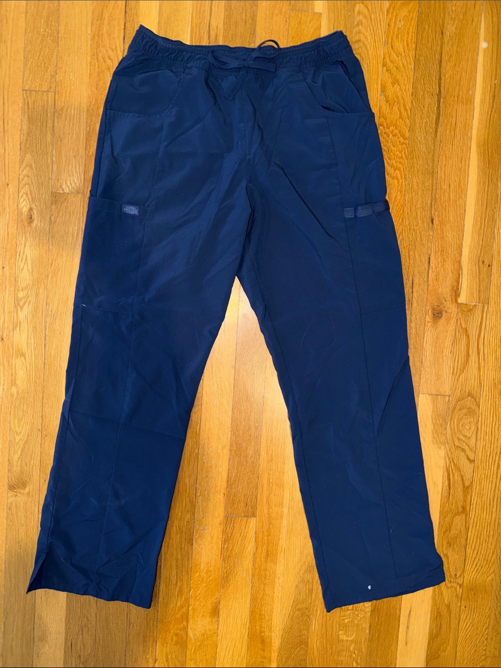 Dickies Women’s Navy Cargo Scrub Pants - Drawstring Elastic Waist